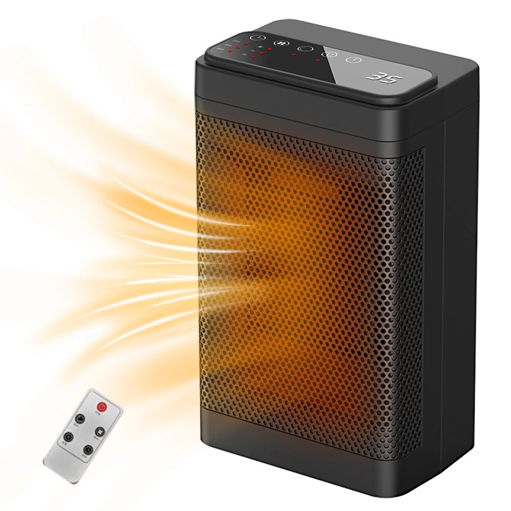 (image for) 1500W Remote Control Space Heater 3 Gear PTC Ceramic Heating Long-Range Remote Adjustable Thermostat Compact Electric Heater for Home Office