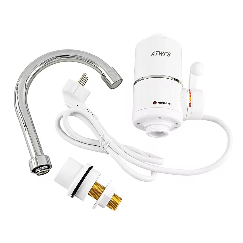 (image for) 3000W Fast Electric Water Heater Tap IPX4 Waterproof Instant Heating Multi-layer Coated EU Plug Kitchen Faucet